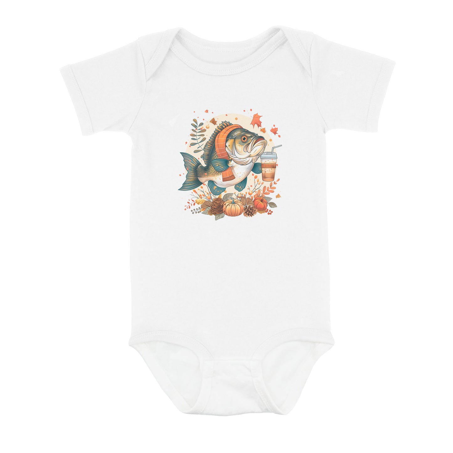 Cute Fish Enjoy The Autumn Fall Fishing Infant Fishing Shirts, Thanksgiving Baby Onesie IPHW7153