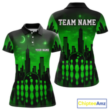 Load image into Gallery viewer, Green Bowling Custom Women Bowling Shirt Polo & Quarter-Zip Bowling Team Jerseys HNT66