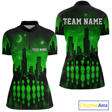 Load image into Gallery viewer, Green Bowling Custom Women Bowling Shirt Polo & Quarter-Zip Bowling Team Jerseys HNT66