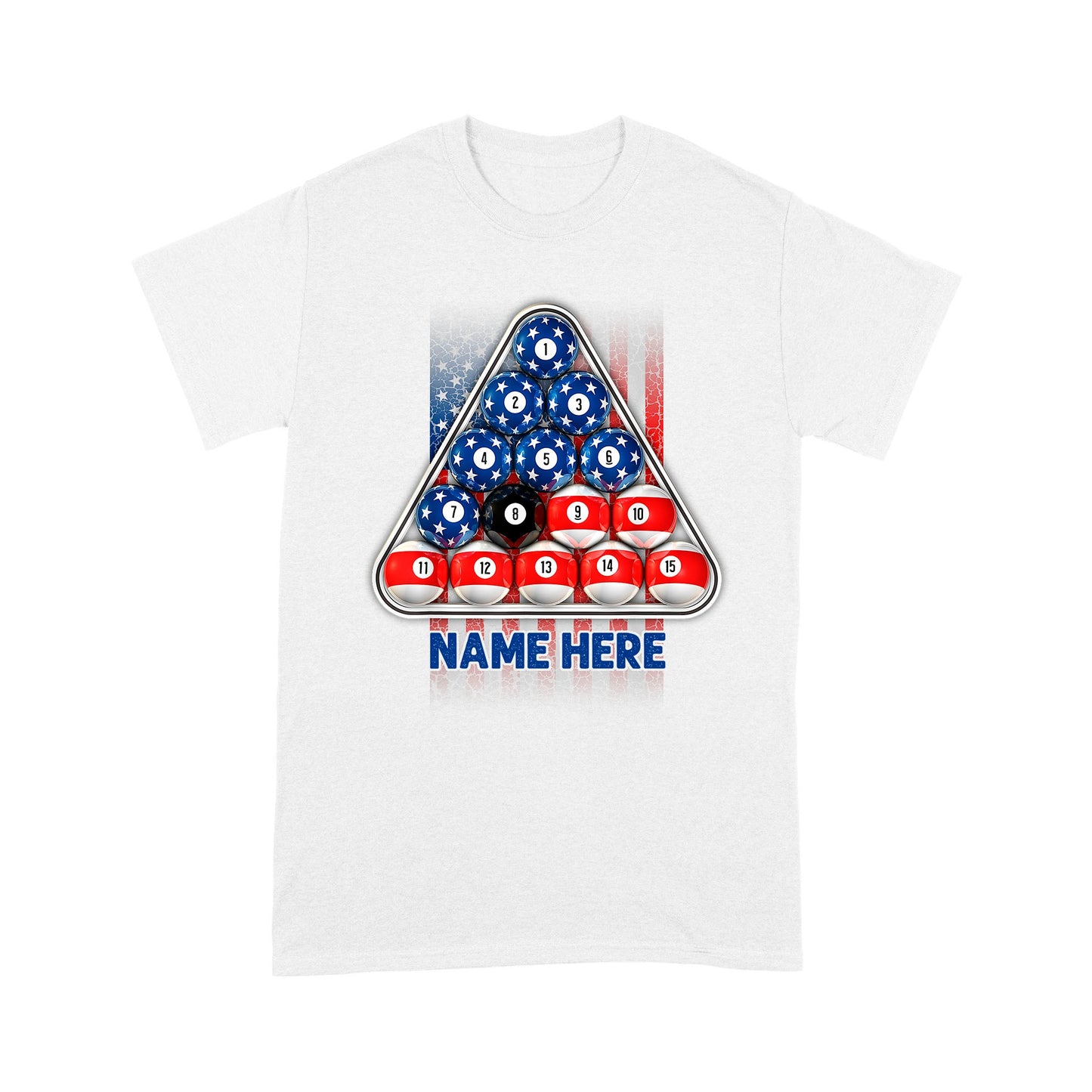8 Ball Pool USA T-Shirts Custom Patriotic American Flag Billiard Shirts, Gifts For Pool Player TDM3944