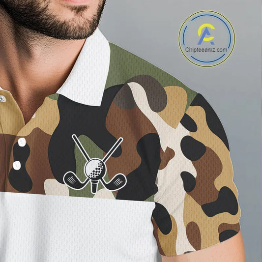 Funny Mens Golf Polo Shirts Custom Cowboy Golf Ball Camo Pattern Golf Outfits, Best Golf Gifts NHN0103