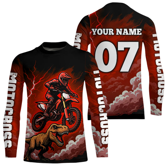 Red Motocross Jersey Smoke Dirt Bike Shirts for Men Kid Women Racing Off road Jersey XM413