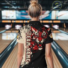 Load image into Gallery viewer, Black&Red Tiger Bowling Shirts for Team Women Men Custom Bowling Polo & 1/4 Zip Shirt MBL185