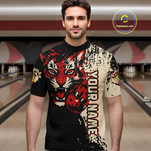 Load image into Gallery viewer, Black&Red Tiger Bowling Shirts for Team Women Men Custom Bowling Polo & 1/4 Zip Shirt MBL185