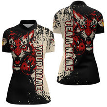 Load image into Gallery viewer, Black&Red Tiger Bowling Shirts for Team Women Men Custom Bowling Polo & 1/4 Zip Shirt MBL185