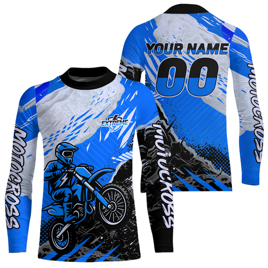 Blue Motocross Jersey Custom Dirt Bike Shirts Men Kid Women Racing Off road Jersey XM416