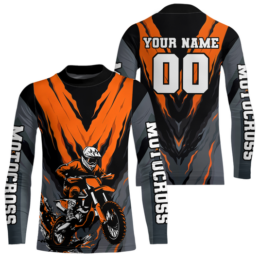 Custom Orange Motocross Racing Jersey for Men Women Kid Dirt Bike Shirts Riding Shirt XM443