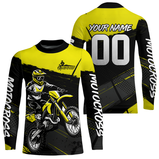Yellow Motocross Jersey for Men Women Kid Dirt Bike Shirts Custom Off road Riding Shirt XM463