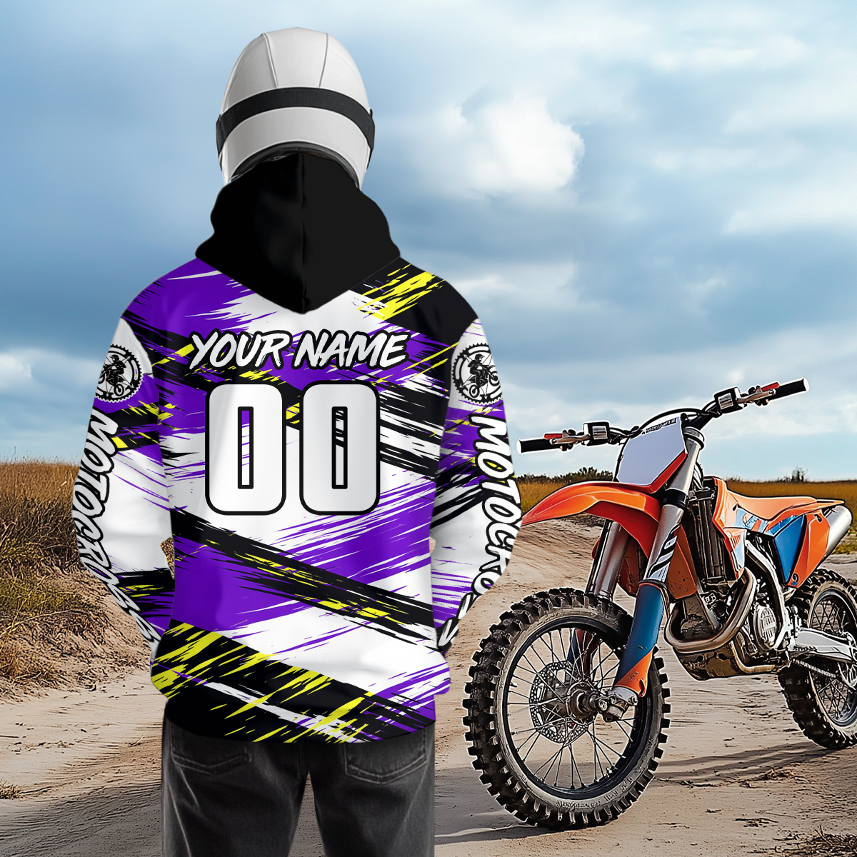 Purple Motocross Hoodie Custom for Adult Men Women Dirt Bike Racing Hoodie Shirt MH480