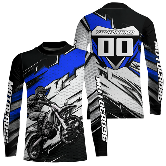 Blue Motocross Jersey for Men Kid Women Dirt Bike Jersey Youth Motorcycle Riding Shirt XM487