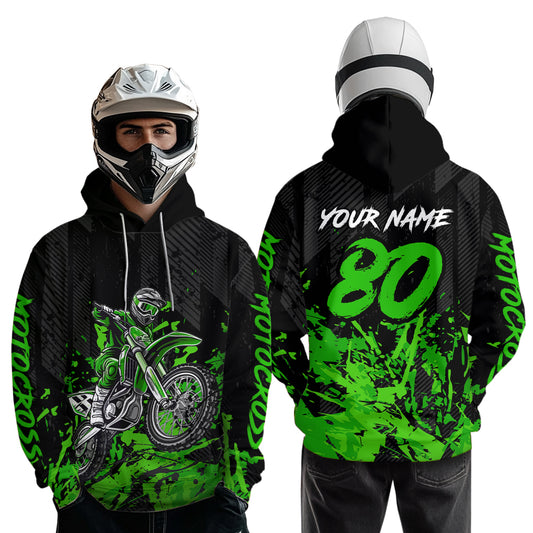 Custom Green Youth Dirt Bike Motorcycle Hoodie Kid Men Women Motocross Jersey Hoodie HOT38