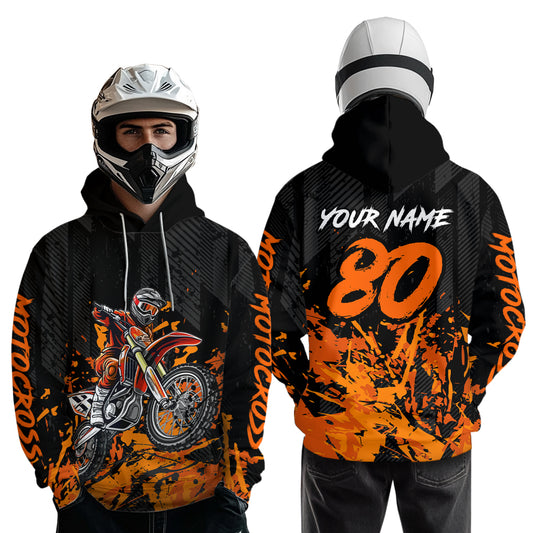 Custom Orange Youth Dirt Bike Motorcycle Hoodie Kid Men Women Motocross Jersey Hoodie HOT38