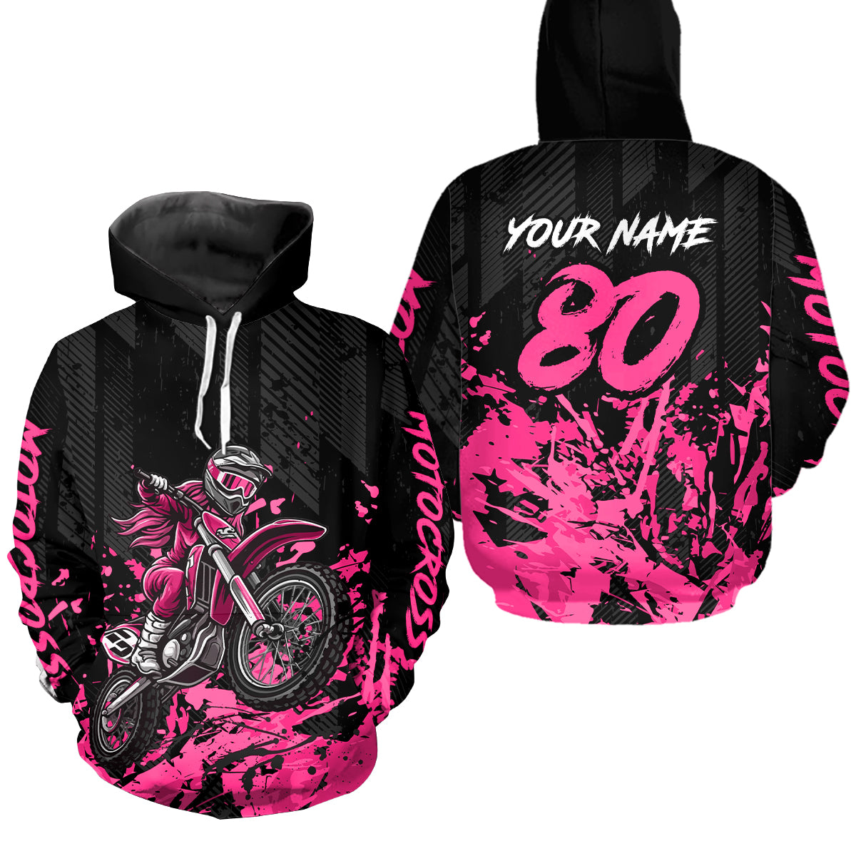 Custom Pink Youth Dirt Bike Motorcycle Hoodie Kid Men Women Motocross Jersey Hoodie HOT38