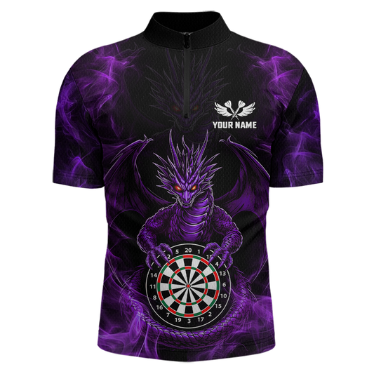 Custom Purple Dragon Darts Board Dart Shirts For Women Darts Team Jerseys Polo & 1/4 Zip NNT121