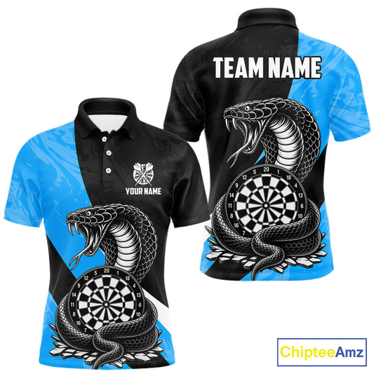 Custom Turquoise Cobra Snake Darts Shirt for Men Darts Team Jerseys Dartboard Shirt NNT294