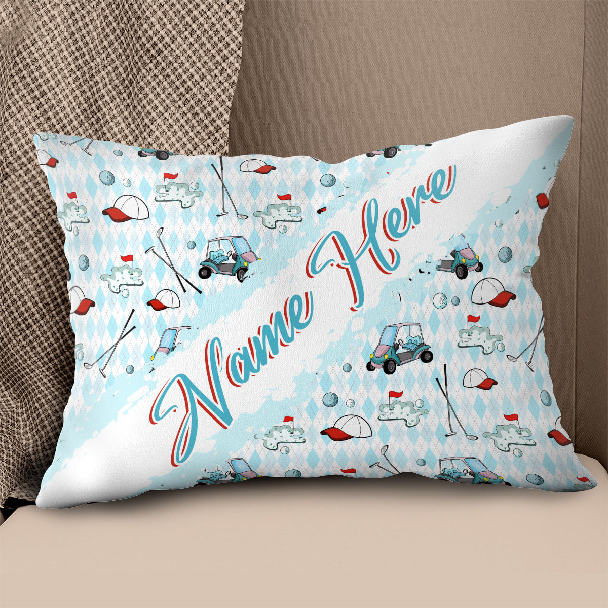 Customized Golf Pattern, Personalized Golf Decorative Pillows YYD0004