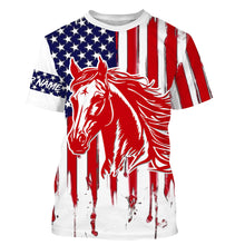 Load image into Gallery viewer, American Flag Patriotic Horse Shirt - A12
