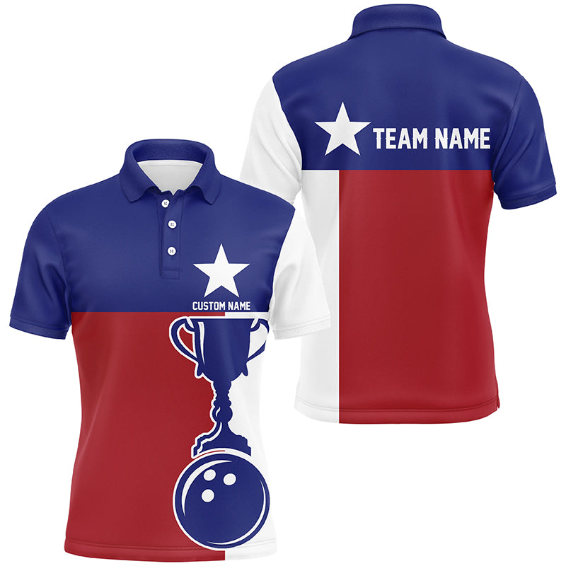 Texas Flag Custom Bowling Team Shirts For Men And Women, Patriotic Bowling Team Jerseys IPHW6503