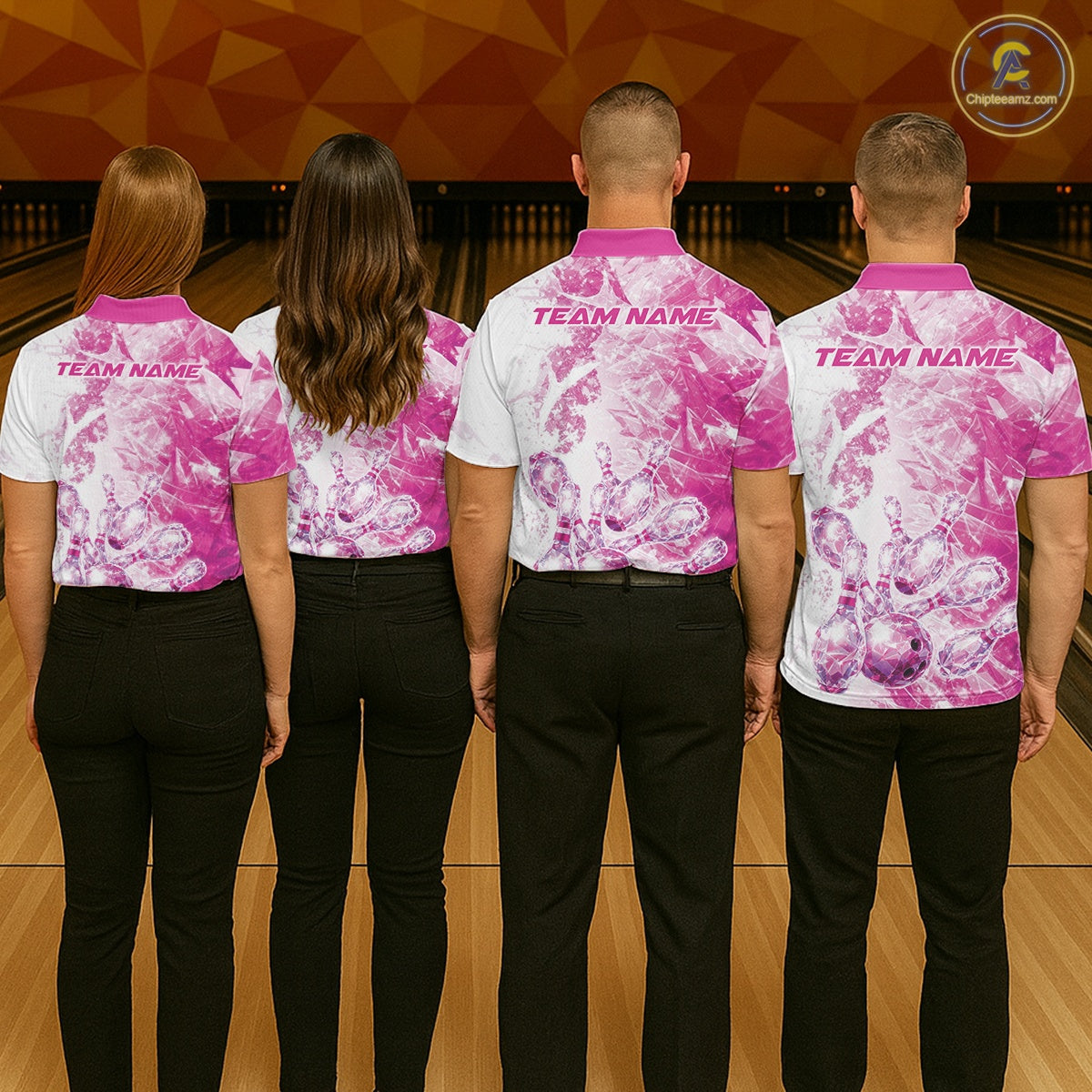 Custom Pink Ice Crystal Bowling Team Jerseys For Men, Women And Kid, Bowling Tournament Shirts Multi Styles IPHW10423
