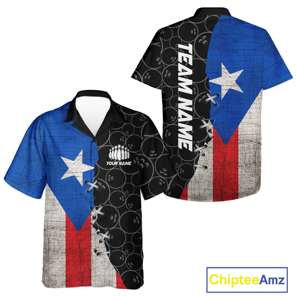 Puerto Rico Flag Custom Bowling Team Shirts For Men And Women, Patriotic Bowling League Shirt IPHW10719