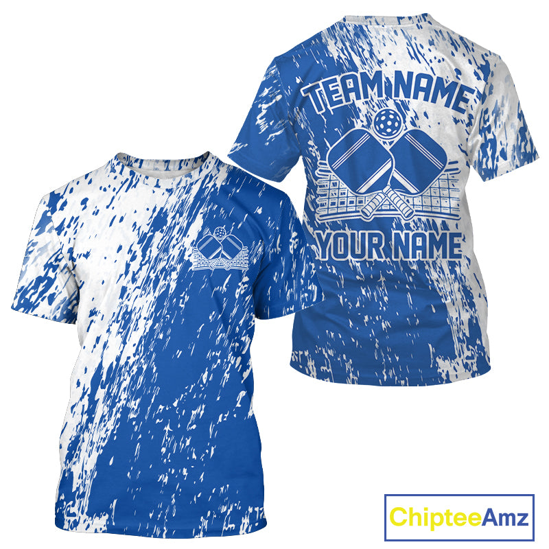 Custom Blue Pickleball Men T-Shirts,Pickleball Team Matching Pickleballer Outfit IPHW12717