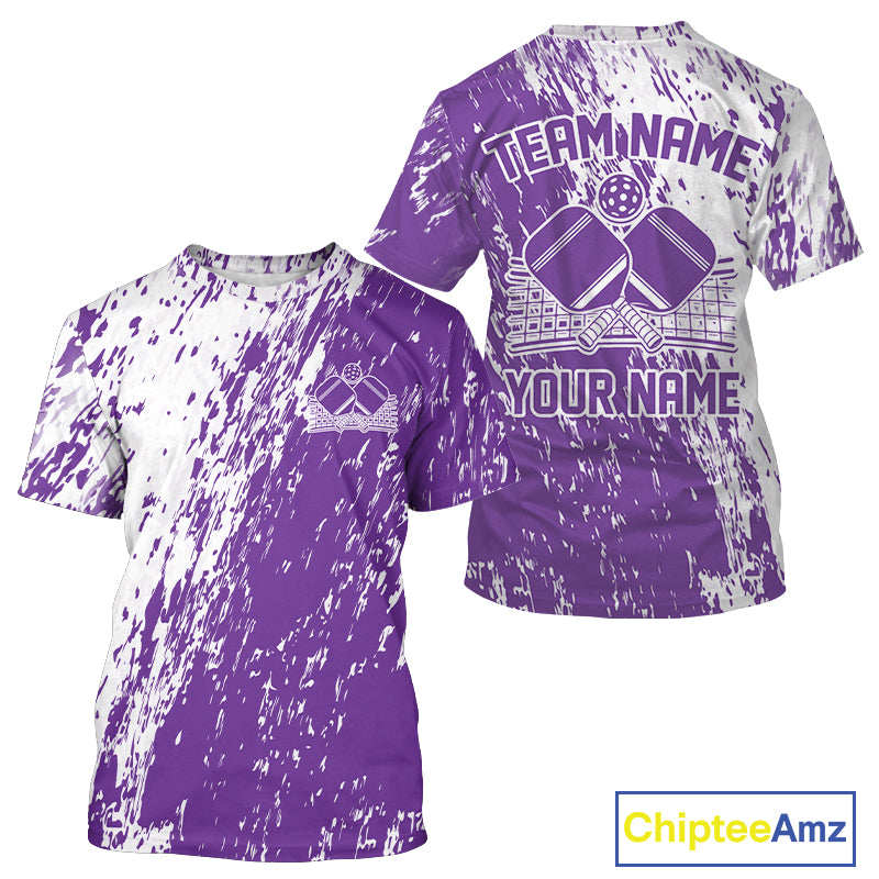 Custom Purple Pickleball Men T-Shirts,Pickleball Team Matching Pickleballer Outfit IPHW12720