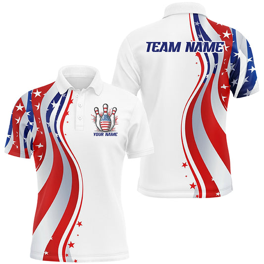 Personalized Patriotic Bowling Shirts For Men And Women, Ameircan Flag Bowling Team Jersey Styles IPHW6670