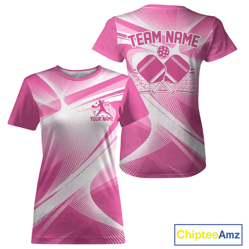 Custom Pink Pickleball Matching Team Tournament, Pickleball League Women T-Shirts IPHW12740