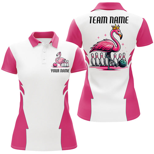 Pink Flamingo Custom Bowling Tournament Team Shirts For Women, Bowling Team Jerseys IPHW6681