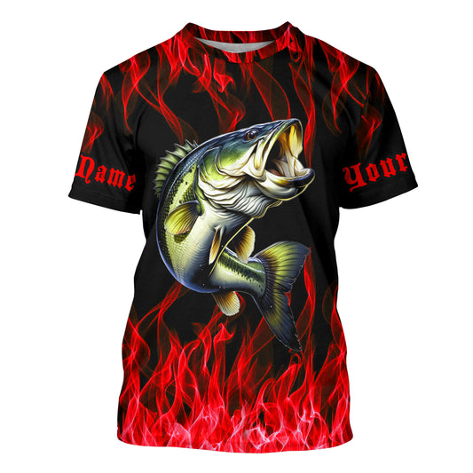 Custom Bass Fishing jerseys, Bass Long sleeve Fishing Shirts personalized Fishing gifts | red IPHW3534