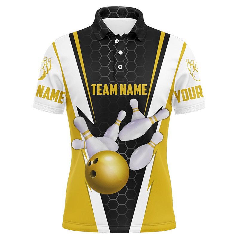 Bowling Shirts For Men Custom Name And Team Name Strike Bowling Ball And Pins, Team Bowling Shirts IPHW4947