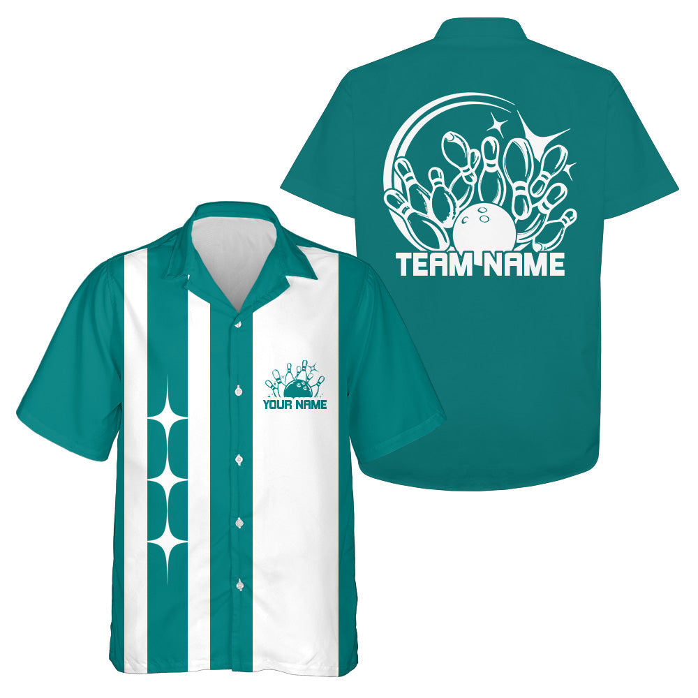 Custom Classic Vintage Bowling Team Shirts, 50S Retro Bowling Button Up Shirt IPHW10089