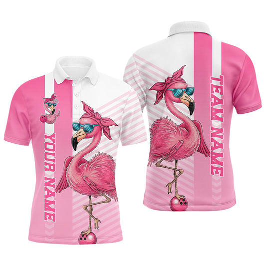 Cute Funny Pink Flamingo Custom Bowling Shirts For Men, Slay Bowling Team Uniform Outfits IPHW7731