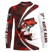 Load image into Gallery viewer, Canada Flag Bass Fishing Custom Long Sleeve Fishing Shirts, Bass Fishing Jerseys | Red Camo IPHW6842