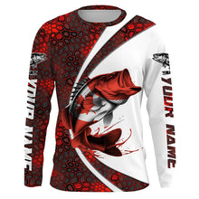 Load image into Gallery viewer, Canada Flag Bass Fishing Custom Long Sleeve Fishing Shirts, Bass Fishing Jerseys | Red Camo IPHW6842