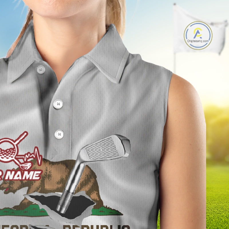 Custom California State Flag Golf Club Golf Team Shirt For Women, Golfer Outfits IPHW10581