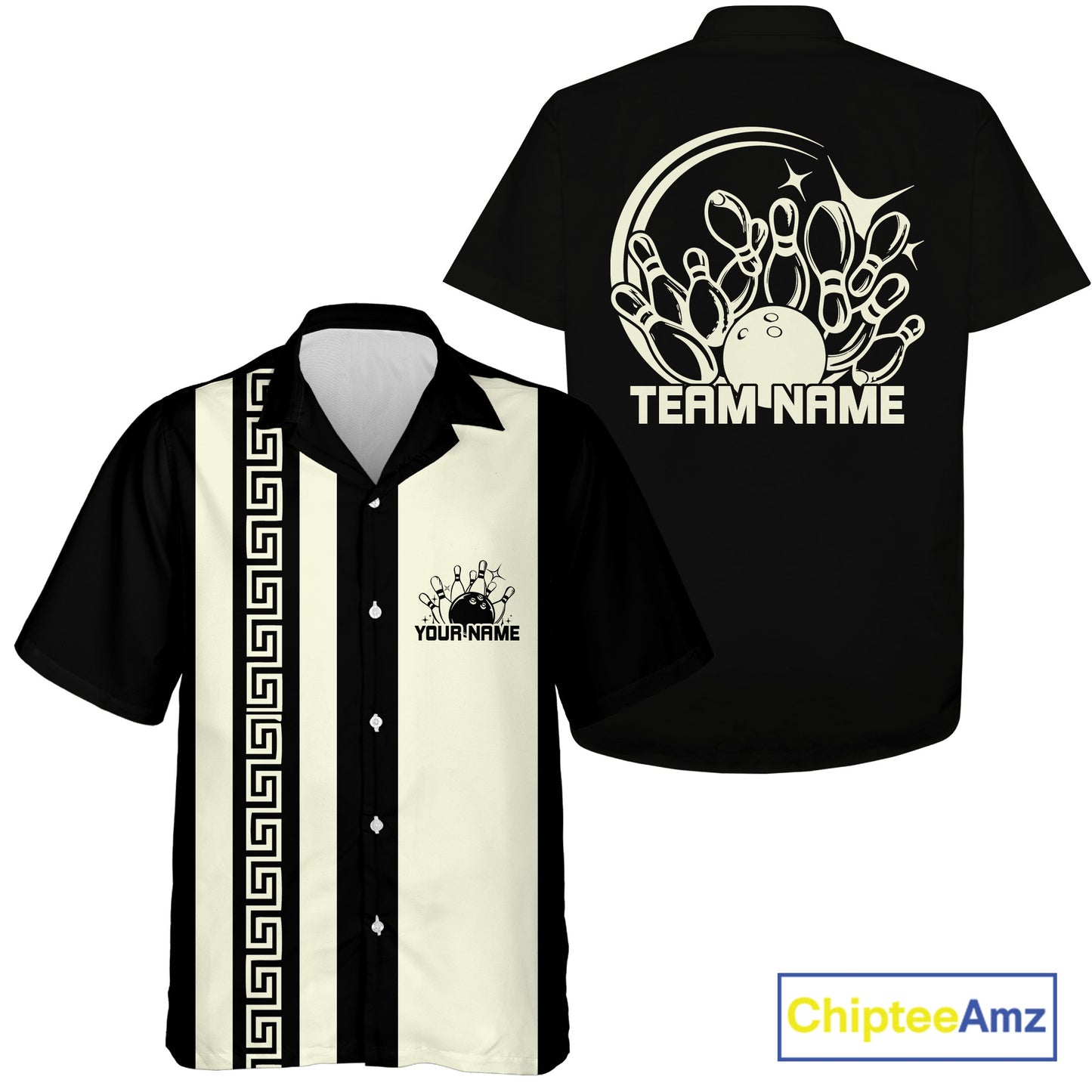 Custom Classic Vintage Bowling Team Shirts, 50S Retro Bowling Button Up ShirtIPHW10868