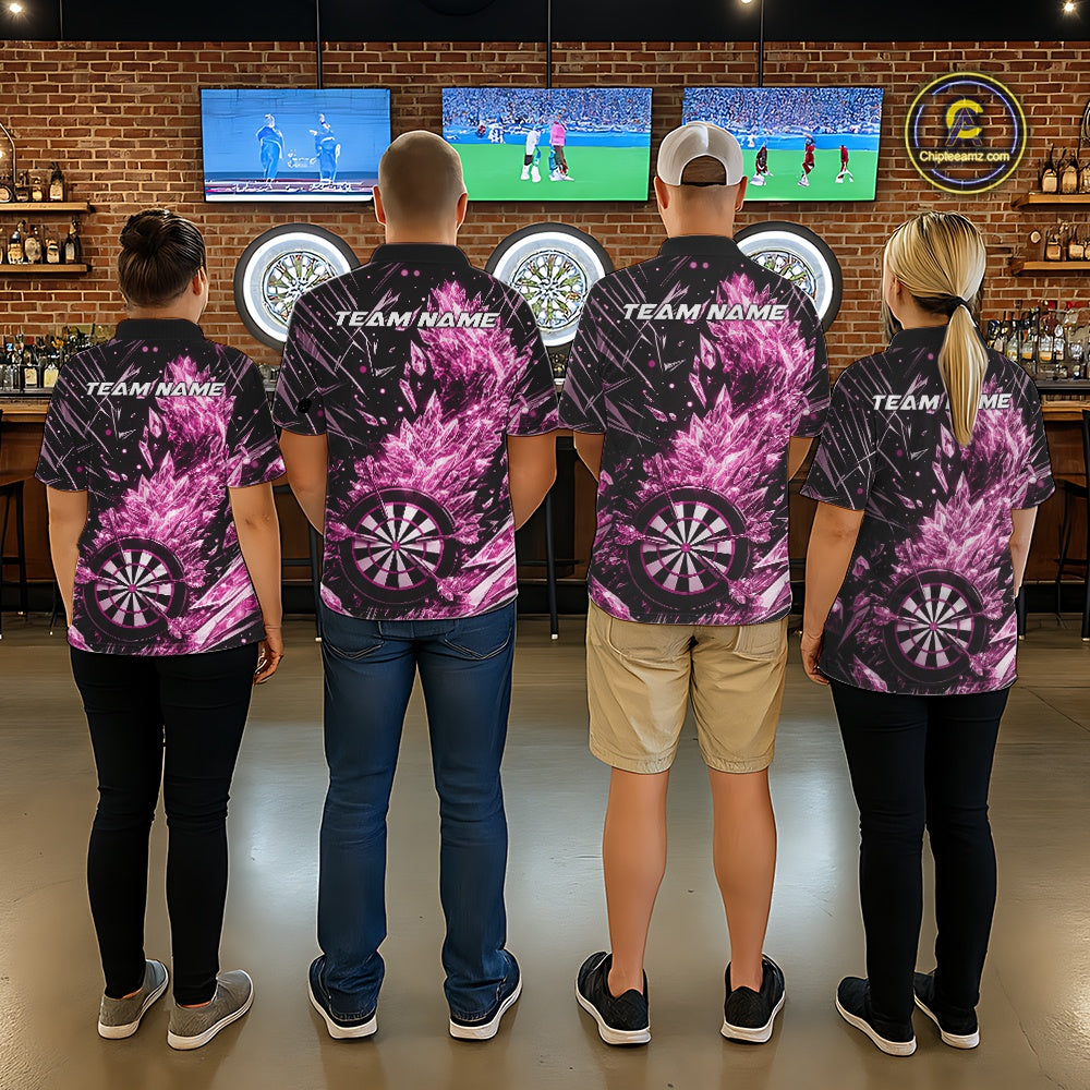 Custom Pink Ice Crystal Dart Jerseys, Ice Dart Team Multi Styles Shirts For Men, Women And Kids IPHW10405