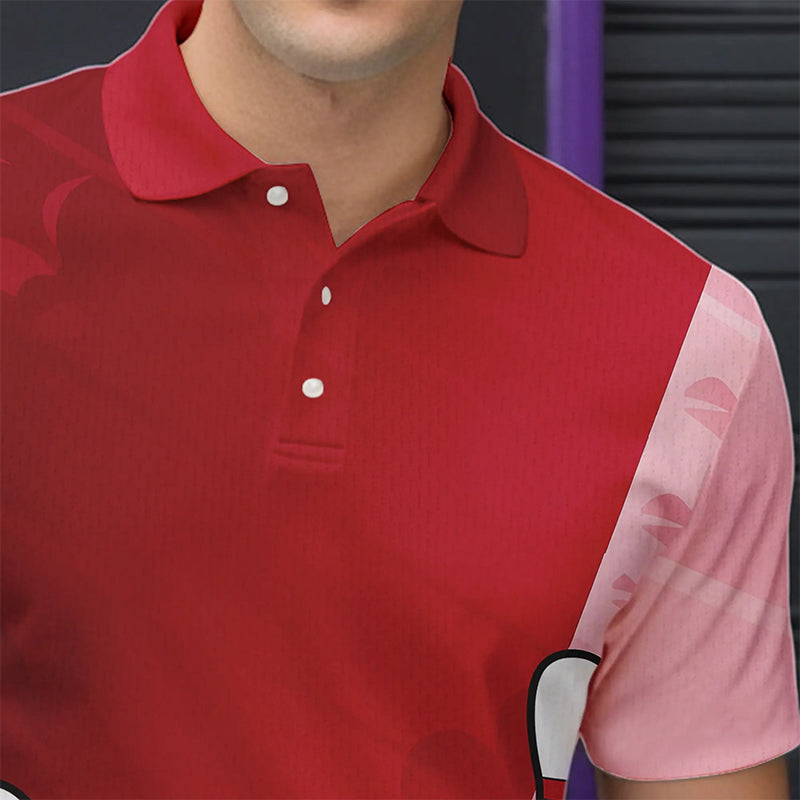Bowling And Red Roses Custom Valentine Bowling Polo Shirts For Men Bowling Couple Outfits IPHW8354