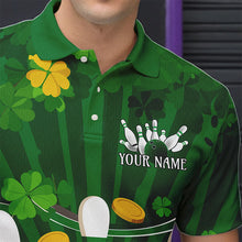 Load image into Gallery viewer, Custom Green St Patrick'S Day Bowling Polo Shirts For Men, Celtic Team Bowling Outfits IPHW8375