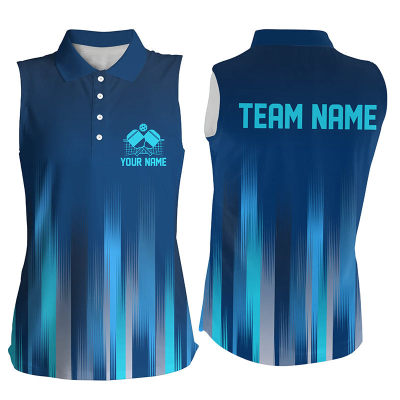 Custom Blue Pickleball Shirts For Women, Pickleball Team Shirt With Name Pickleball Jerseys IPHW7446