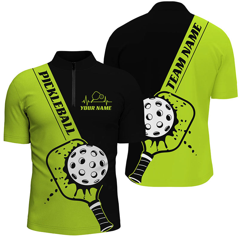 Black And Green Custom Pickleball Team Shirts For Men, Pickleball Jersey Men'S Pickleball Outfit IPHW7458