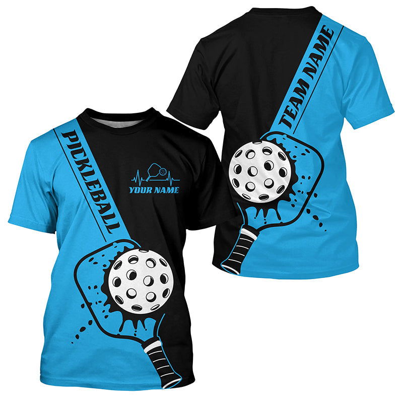 Black And Blue Custom Pickleball Team T-Shirts For Men, Pickleball Jersey Men'S Pickleball Outfit IPHW7460