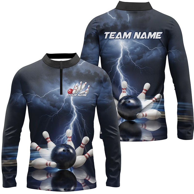 Custom Striking Thunder Lightning Bowling Shirts For Men, Bowling Team Jersey Bowler Outfit IPHW7975