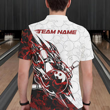 Load image into Gallery viewer, Custom Red Camouflage Bowling Polo Shirts For Men, Camo Bowling Team Uniform Bowler Outfit IPHW8771