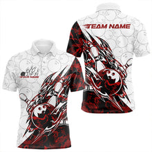 Load image into Gallery viewer, Custom Red Camouflage Bowling Polo Shirts For Men, Camo Bowling Team Uniform Bowler Outfit IPHW8771