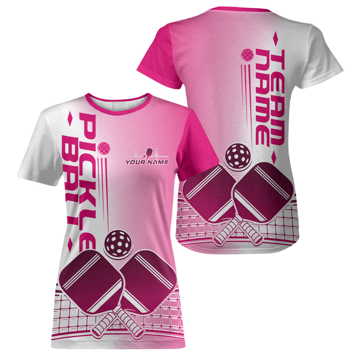 Custom Pink Pickleball Team T-Shirts For Women, Pickleball League IPHW9316