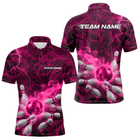 Custom Multi-Color Camo Thunder Lightning Flame Bowling Team Shirts For Men, Women And Kid IPHW9380