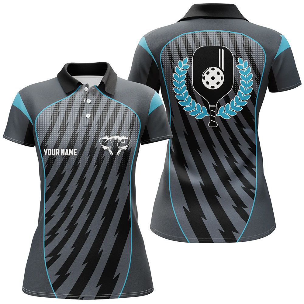 Custom Blue Pickleball Polo Shirts For Women, Outdoor Pickleball Jerseys IPHW8199