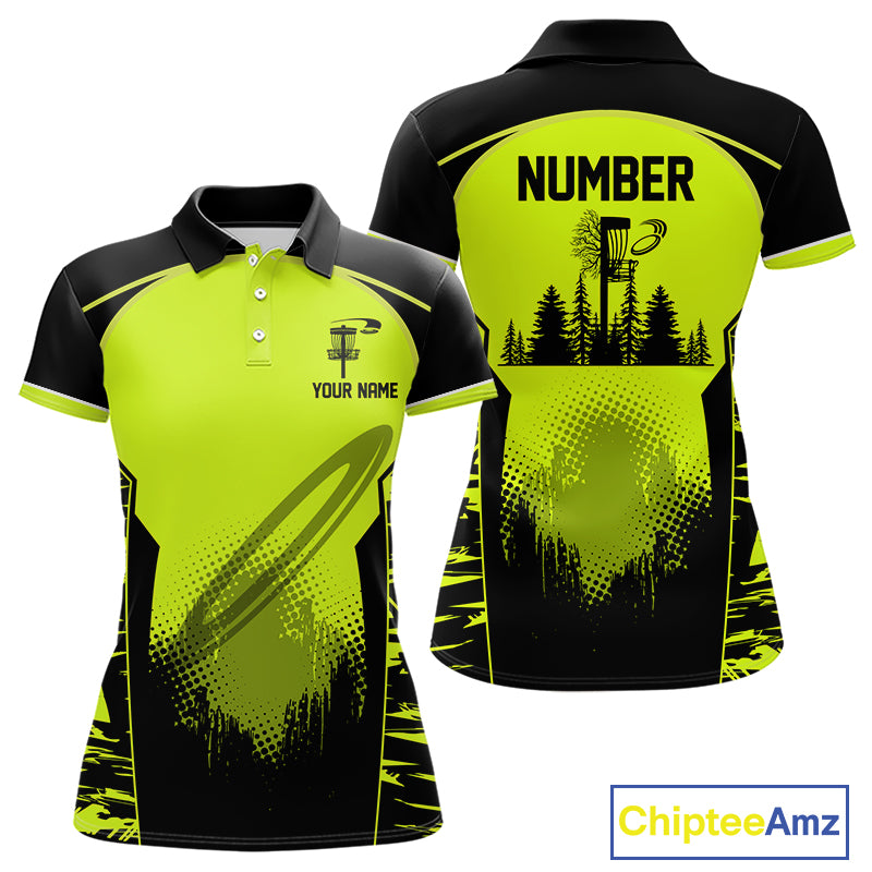 Black and Green camo Disc Golf Shirts custom name and number team disc golf outfits NQS11201